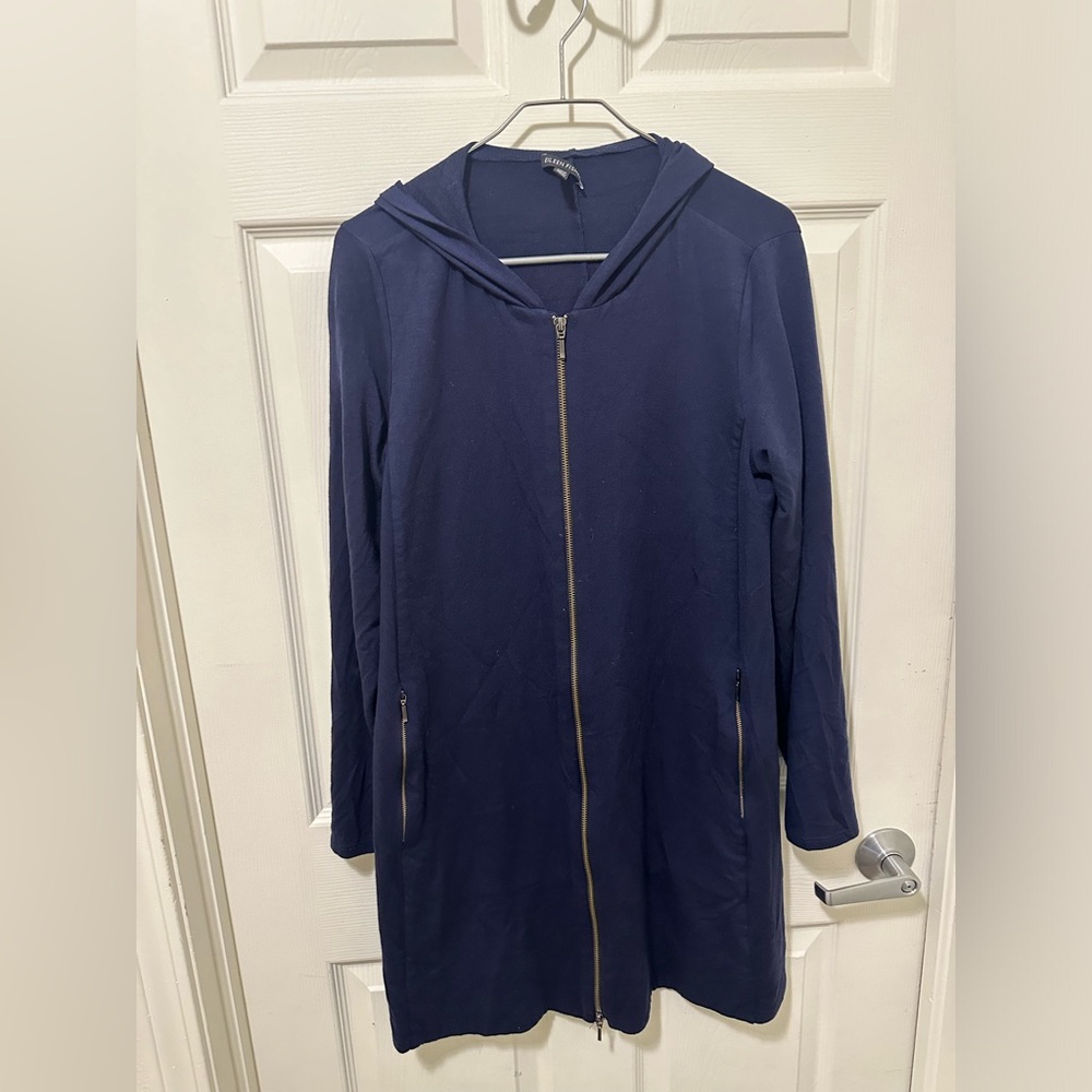 Eileen Fisher Deep Blue Hooded Jacket